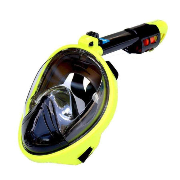 Planet Gates Full Face Snorkeling Masks Panoramic View Anti-fog Anti-Leak Swimming Snorkel Scuba Underwater Diving Mask GoPro Compatible