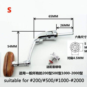 Planet Gates Full Metal Spinning Fishing Reel Handle with Wood Knob+Free Screw Sea River Rock Lure Fishing Replace Tackle Parts 500-7000
