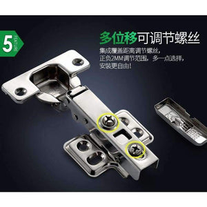 Planet Gates full overlay Stainless Cabinet Hinges for Kitchen Furniture Hardware Cabinet Door Cupboard Brass Hydraulic Gas Spring Damper Soft Close,Fixed