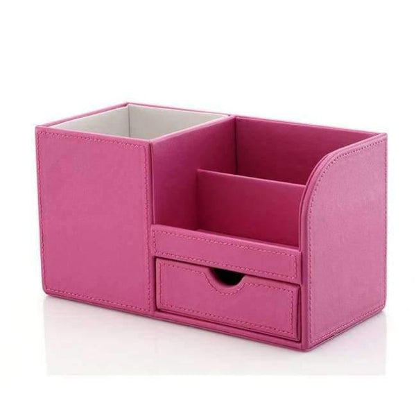 Planet Gates Full PU Pink / China Box Full Half PU Leather Case Desk Stationery Organizer Storage Box Desk Accessories School & Office Supplies