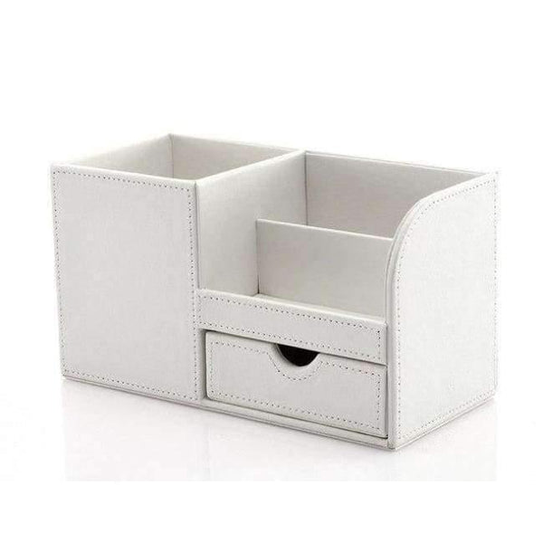 Planet Gates Full PU White / China Box Full Half PU Leather Case Desk Stationery Organizer Storage Box Desk Accessories School & Office Supplies