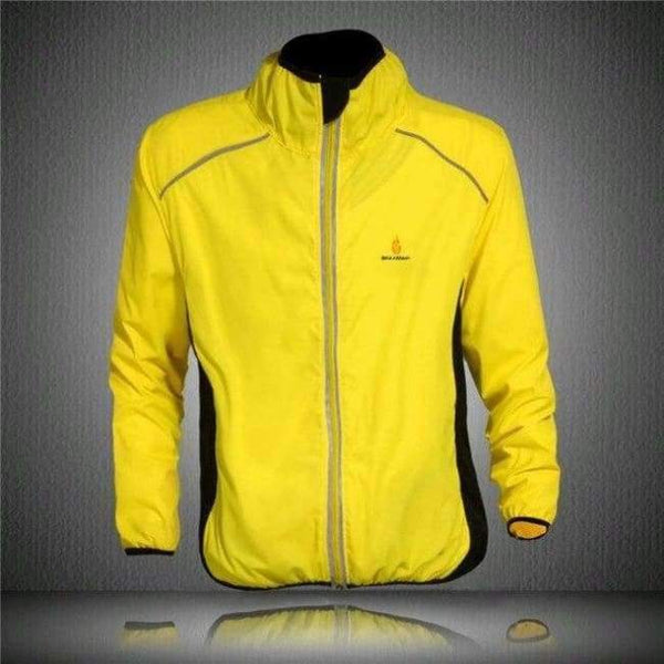 Planet Gates Full Sleeve yellow / L Tour de France Bicycle Cycling Jersey Sports Men Riding Breathable Reflective Cycle Clothing Bike Long Thin Wind Coat