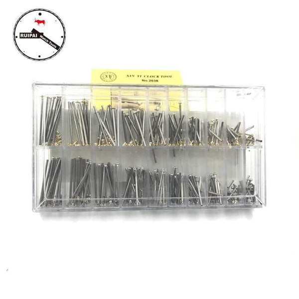 Planet Gates Full Stainless Steel Watch strap pin set,10mm~28mm 1.3mm diameter screw type Watchband connect pins set box