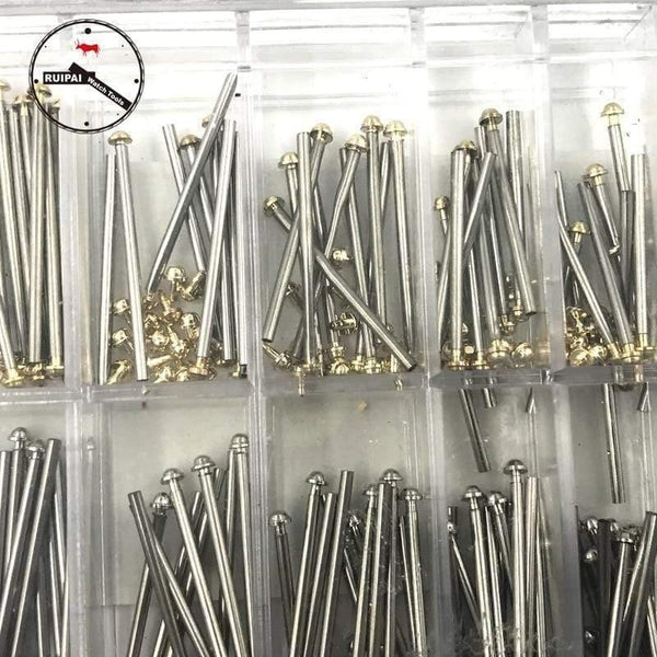 Planet Gates Full Stainless Steel Watch strap pin set,10mm~28mm 1.3mm diameter screw type Watchband connect pins set box