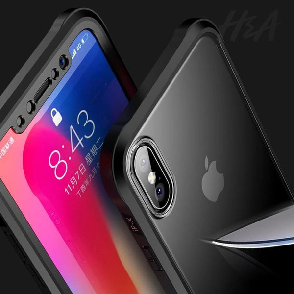H&A Luxury 360 Full Coverage Phone Case For iPhone 7 8 Plus 6 6s Plus X 10 Tempered glass Silicone Cover For iPhone X PC Cases - Planet Gates