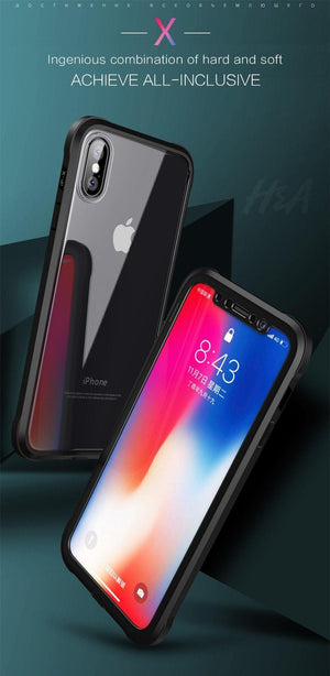 Planet Gates Full White / For iphone 6 6s H&A Luxury 360 Full Coverage Phone Case For iPhone 7 8 Plus 6 6s Plus X 10 Tempered glass Silicone Cover For iPhone X PC Cases