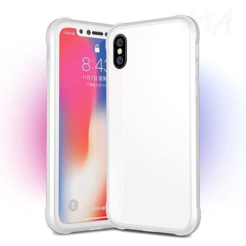 Planet Gates Full White / For iphone 6 6s H&A Luxury 360 Full Coverage Phone Case For iPhone 7 8 Plus 6 6s Plus X 10 Tempered glass Silicone Cover For iPhone X PC Cases