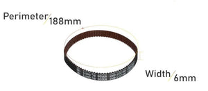 Planet Gates FUNCORE High Quality 3D Printer GT2 Width 6mm 188-2GT Timing Belt Loop GATES 188-GT2-6-RF Gear Synchronous Belt