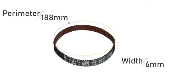 Planet Gates FUNCORE High Quality 3D Printer GT2 Width 6mm 188-2GT Timing Belt Loop GATES 188-GT2-6-RF Gear Synchronous Belt