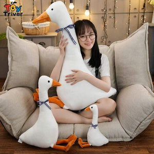 Funny White Goose Plush Toy Triver Stuffed Doll Sleeping Pillow Cushion Baby Kids Children Boys Girls Toys Gift Room Sofa Decor