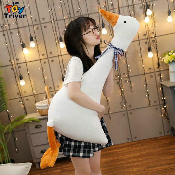 Funny White Goose Plush Toy Triver Stuffed Doll Sleeping Pillow Cushion Baby Kids Children Boys Girls Toys Gift Room Sofa Decor