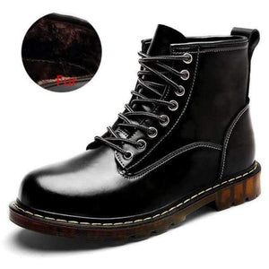 Planet Gates Fur black / 6.5 Vancat High Quality Genuine leather Autumn Men Boots Winter Waterproof Ankle Boots  Martin Boots Outdoor Working Boots Men Shoes