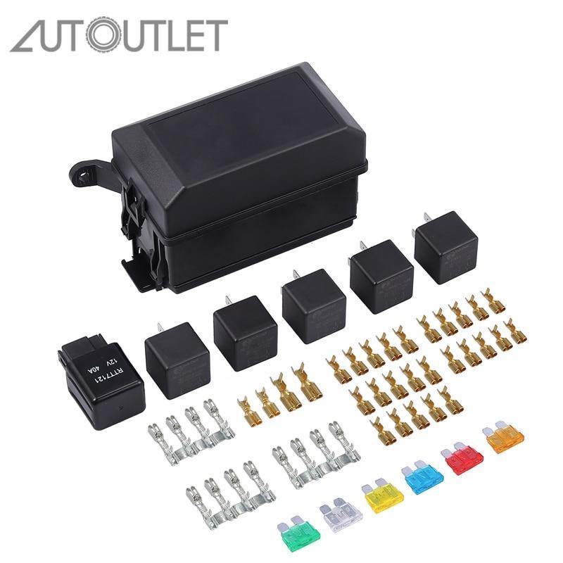Planet Gates Fuse Box Auto 6 Relay Block Holders 5 Road Fit For Car & Trunk ATV Insurance Auto Replacement Parts