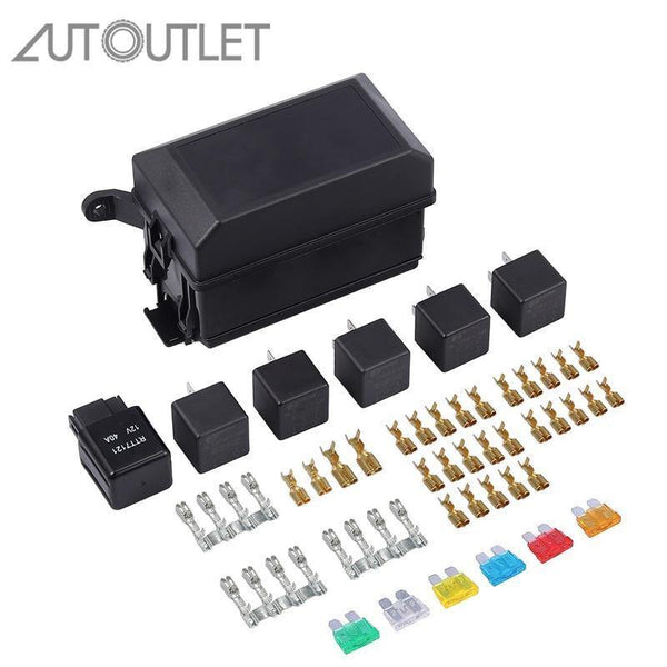 Planet Gates Fuse Box Auto 6 Relay Block Holders 5 Road Fit For Car & Trunk ATV Insurance Auto Replacement Parts