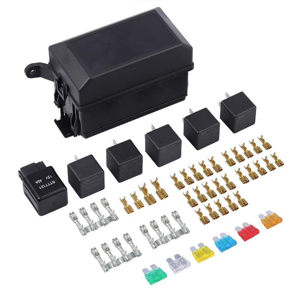 Planet Gates Fuse Box Auto 6 Relay Block Holders 5 Road Fit For Car & Trunk ATV Insurance Auto Replacement Parts