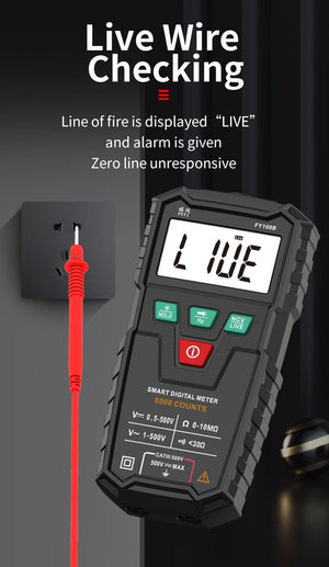 Planet Gates FUYI FY108B Mini Intelligent Automatic Multimeter Digital Multimeter 6000Analog Tester True RMS High Precision NCV Tester
