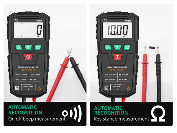 Planet Gates FUYI FY108B Mini Intelligent Automatic Multimeter Digital Multimeter 6000Analog Tester True RMS High Precision NCV Tester