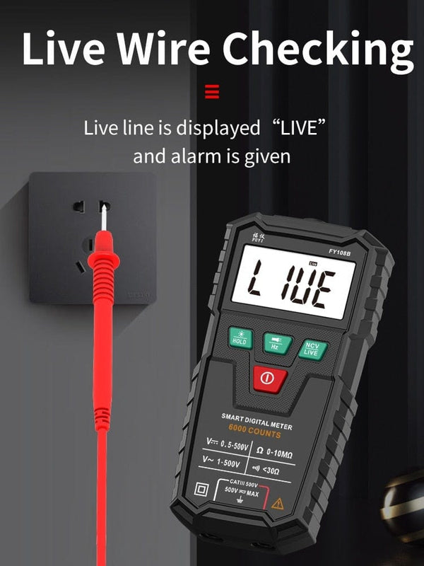 Planet Gates FUYI FY108B Mini Intelligent Automatic Multimeter Digital Multimeter 6000Analog Tester True RMS High Precision NCV Tester