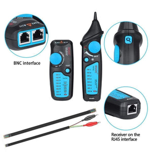 Planet Gates FWT81 Cable Tracker RJ45 RJ11 Telephone Wire Network LAN TV Electric Line Finder Tester With AVD06 Dual Mode Non-contact Voltage Detector AC 12-1000V Auto/Manual NCV Tester Live Wire Check Sensitivity Adjustable