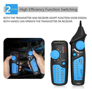 Planet Gates FWT81 Cable Tracker RJ45 RJ11 Telephone Wire Network LAN TV Electric Line Finder Tester With AVD06 Dual Mode Non-contact Voltage Detector AC 12-1000V Auto/Manual NCV Tester Live Wire Check Sensitivity Adjustable
