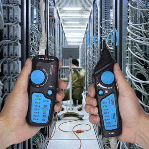 Planet Gates FWT81 Cable Tracker RJ45 RJ11 Telephone Wire Network LAN TV Electric Line Finder Tester With AVD06 Dual Mode Non-contact Voltage Detector AC 12-1000V Auto/Manual NCV Tester Live Wire Check Sensitivity Adjustable