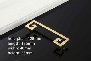 Solid Zinc Alloy Chinese Style Brushed Gold Handle Cabinet Drawer Knob Door Pull Chinese Style Half Moon