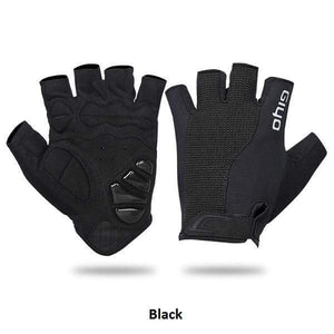 Planet Gates G-20C Black / M Bicycle Half Finger Gloves Breathable Lycra Fabric Men Women Cycling Gloves Road Bike Riding MTB DH Racing Outdoor Mittens