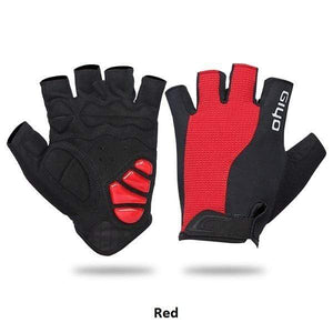 Planet Gates G-20C Red / XS Bicycle Half Finger Gloves Breathable Lycra Fabric Men Women Cycling Gloves Road Bike Riding MTB DH Racing Outdoor Mittens