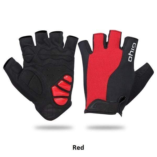 Planet Gates G-20C Red / XS Bicycle Half Finger Gloves Breathable Lycra Fabric Men Women Cycling Gloves Road Bike Riding MTB DH Racing Outdoor Mittens