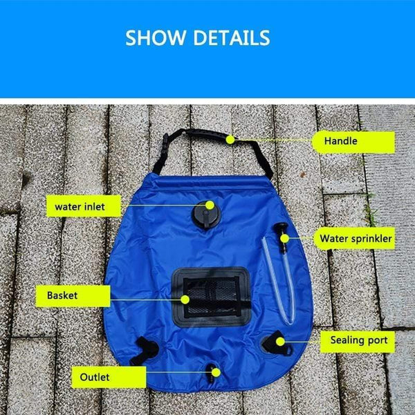 Planet Gates G 20L PVC Portable Outdoor Camping Shower Hiking Water Bag Water Tank Outdoor Hiking Solar Energy Heated Camp Shower Bags