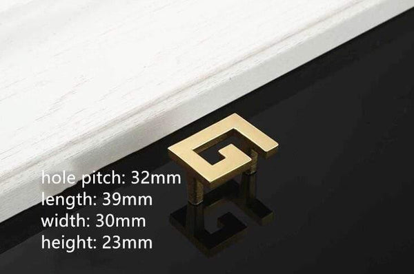 Solid Zinc Alloy Chinese Style Brushed Gold Handle Cabinet Drawer Knob Door Pull Chinese Style Half Moon