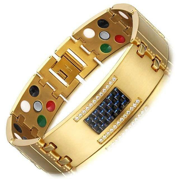 Planet Gates G bracelet Fashion Exquisite Crystal Magnetic Titanium Bracelets Bangles for Men Germanium Tourmaline Male Health Wristband