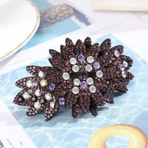 Crystal Flower Barrettes Hair Clips For Women Vintage Rhinestone Hairpins Head Wear Girls Hair Accessories Jewelry Clips