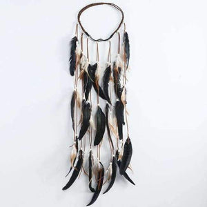 Planet Gates G Feather Rope Crown AWAYTR 2018 Boho White Elastic Gypsy Festival Head Band for Women Fashion Indian Hair Accessories