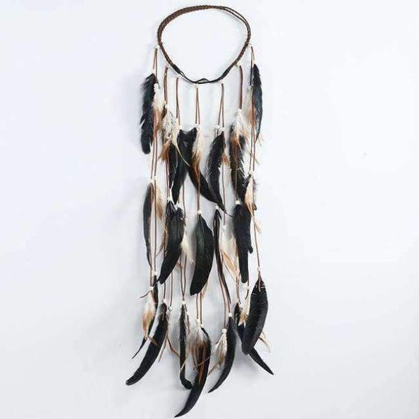 Planet Gates G Feather Rope Crown AWAYTR 2018 Boho White Elastic Gypsy Festival Head Band for Women Fashion Indian Hair Accessories