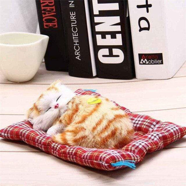 Planet Gates G Stuffed Toys Lovely Simulation Animal Doll Plush Lazy Sleeping Cats Plush Toy with Sound Home Decorations