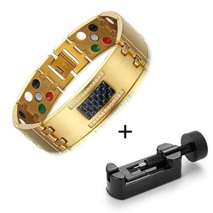Planet Gates G with tool Fashion Exquisite Crystal Magnetic Titanium Bracelets Bangles for Men Germanium Tourmaline Male Health Wristband