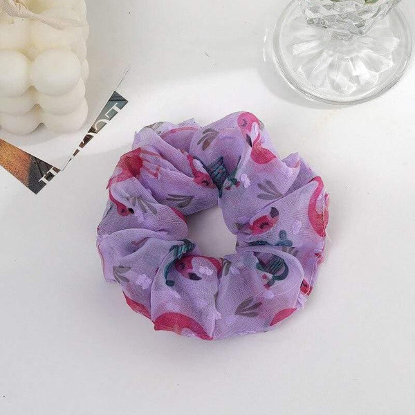 Women Fashion Hair Accessories Satin Hair Scrunchies Elastic Hair  Scrunchy Hair Ties Girls Chiffon Ponytail Holder Purple Lover