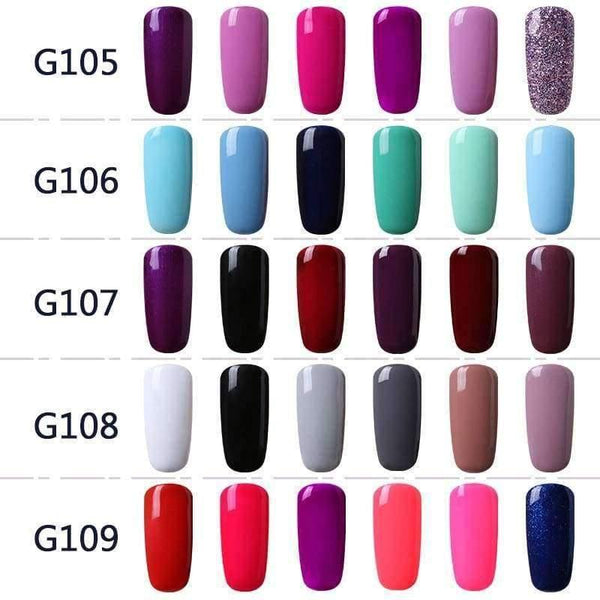 Planet Gates G105 6Pcs/Lot Set Tools 8ML Solid Colors Gel Varnish Soak Off Lacquer Nail Art Kits Semi Permanent Gel Polish Sets Gift Box