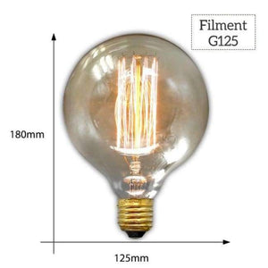 Planet Gates G125 Filament / E27 MACLOU Vintage Edison Bulb E27 220V Retro Lamp 40WAmpoule Vintage Light Bulb Edison Lamp Incandescent Light Filament Edison Bulb