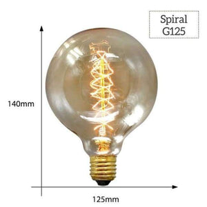 Planet Gates G125 Spiral / E27 MACLOU Vintage Edison Bulb E27 220V Retro Lamp 40WAmpoule Vintage Light Bulb Edison Lamp Incandescent Light Filament Edison Bulb