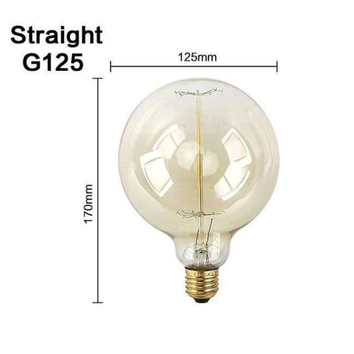 Planet Gates G125 Rovná / E27 Retro Lampa E27 Vintage Žárovka s Vláknem 220V Žárovka Spirálová Světelka s Vílou LED Edison Žárovka Lampada Ampoule Bombillas