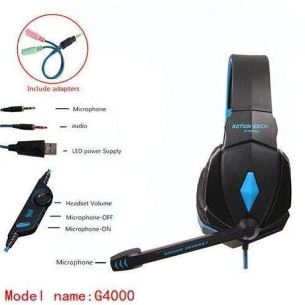 Planet Gates G4000lanxian / Russian Federation G2000 G9000 G4000 stereo  gaming headset  big pc for computer with microphone LED Light  Deep Bass gamer  headphones