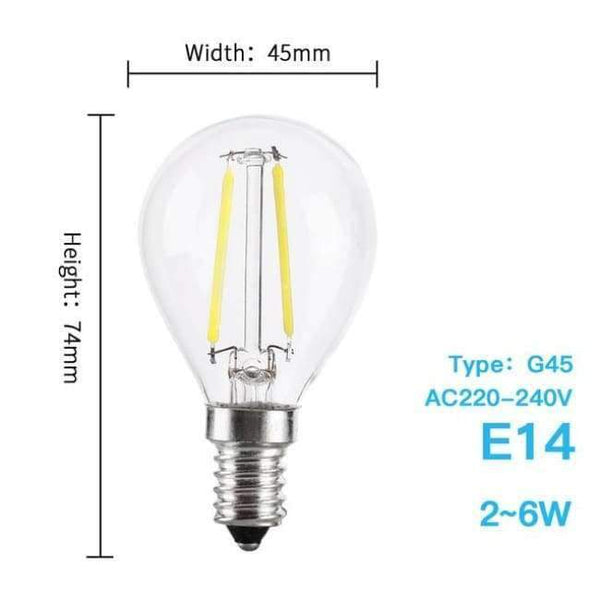 Planet Gates G45 E14 220V / 8W / Yes, Warm White LUCKYLED Led Bulb E27 E14 2W 4W 6W 8W Edison Filament Lamp Light Dimmable 110 220V 240V Vintage Candle Bulbs For Indoor Lighting