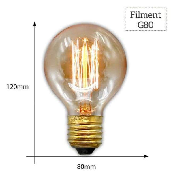 Planet Gates G80 Filament / E27 MACLOU Vintage Edison Bulb E27 220V Retro Lamp 40WAmpoule Vintage Light Bulb Edison Lamp Incandescent Light Filament Edison Bulb