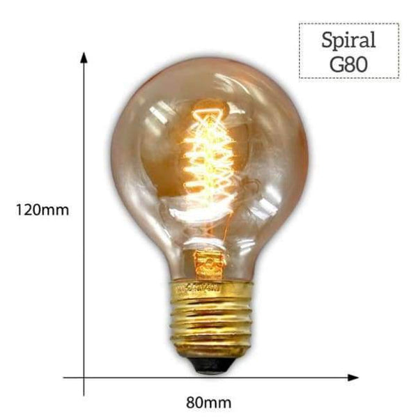 Planet Gates G80 Spiral / E27 MACLOU Vintage Edison Bulb E27 220V Retro Lamp 40WAmpoule Vintage Light Bulb Edison Lamp Incandescent Light Filament Edison Bulb