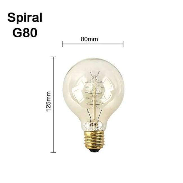 Planet Gates G80 Spirálová / E27 Retro Lampa E27 Vintage Žárovka 220V Žárovka Spirálová Víla Světlo LED Edison Žárovka Lampada Ampoule Bombillas