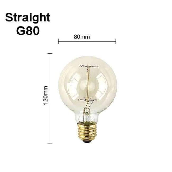 Planet Gates G80 Rovná / E27 Retro Lampa E27 Vintage Žárovka s Vláknem 220V Žárovka Spirálová Světelka s Vílou LED Edison Žárovka Lampada Ampoule Bombillas