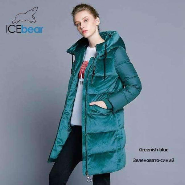 Planet Gates G860 greenish-blue / 44 / China 2018 New high quality winter velvet jacket thick warm women's parka clothing fashion casual women's brand coat GWD18080