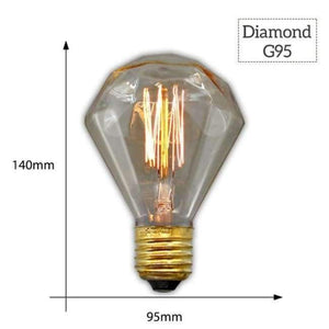 Planet Gates G95 Dismond / E27 MACLOU Vintage Edison Bulb E27 220V Retro Lamp 40WAmpoule Vintage Light Bulb Edison Lamp Incandescent Light Filament Edison Bulb